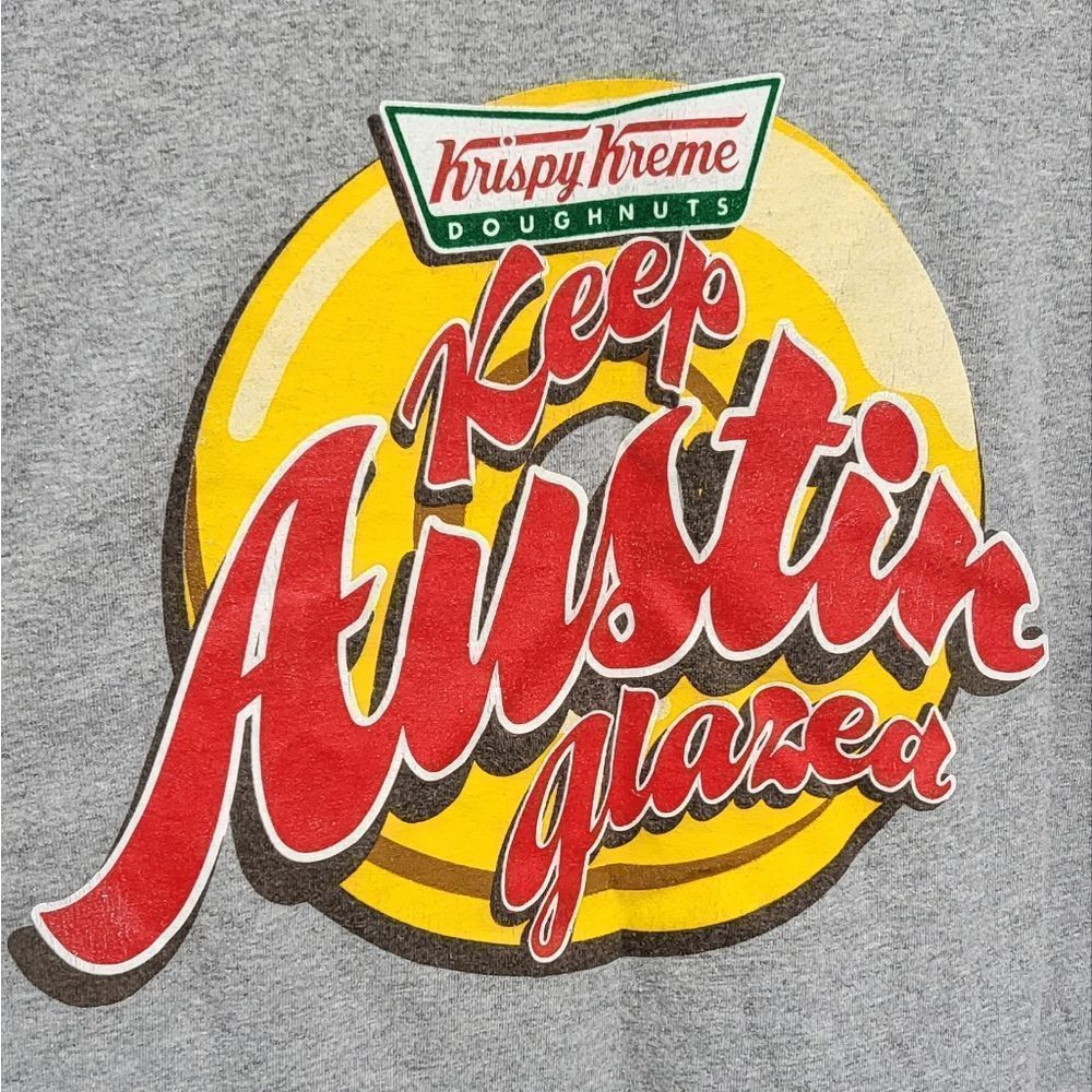 KRISPY KREME DONUTS Grey "Keep Austin Glazed" T-shirt Size Small